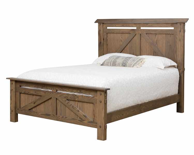 Bed with headboard and footboard.
