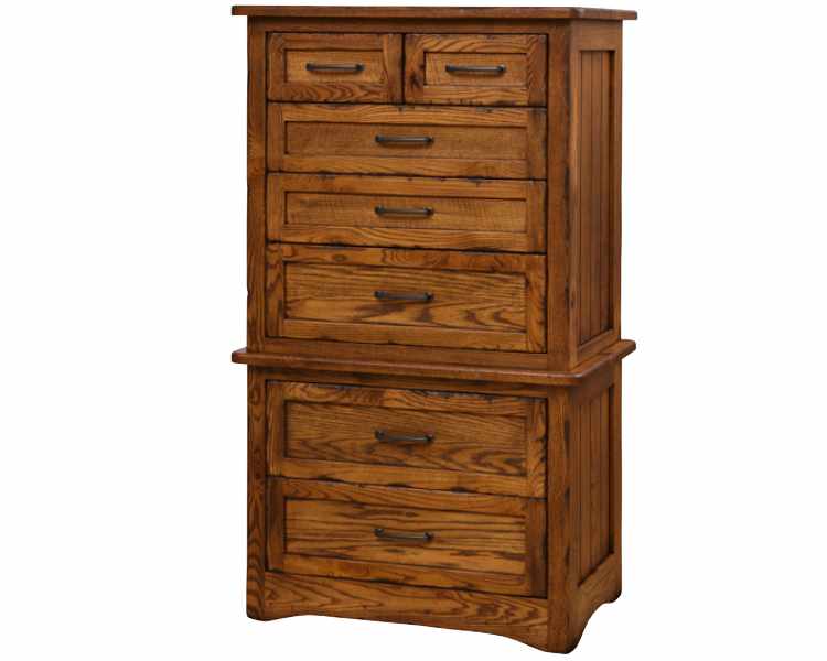 Tall chest with 5 large and 2 small drawers.