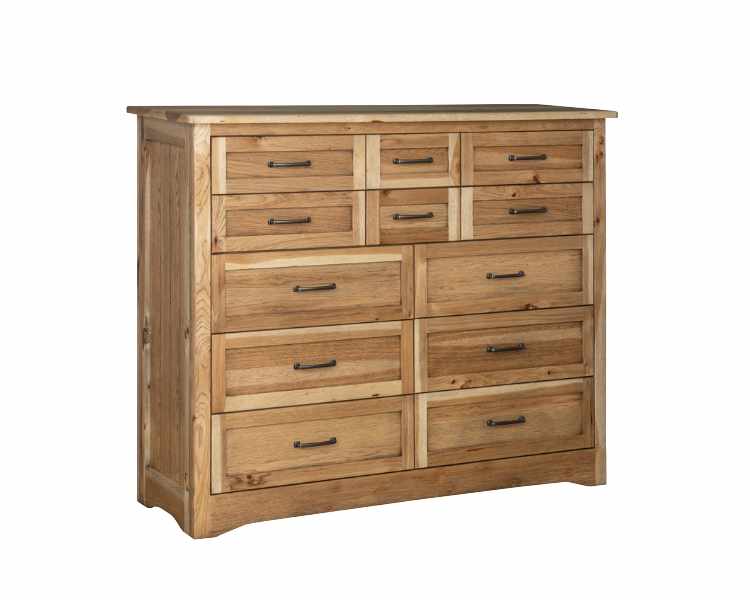 Wide chest with 6 large drawers, 4 medium and 2 small drawers.