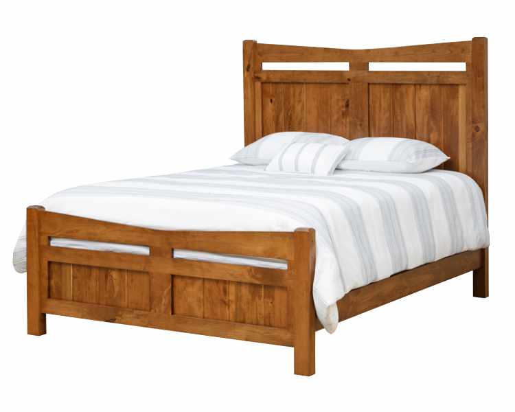 Bed with headboard and footboard.