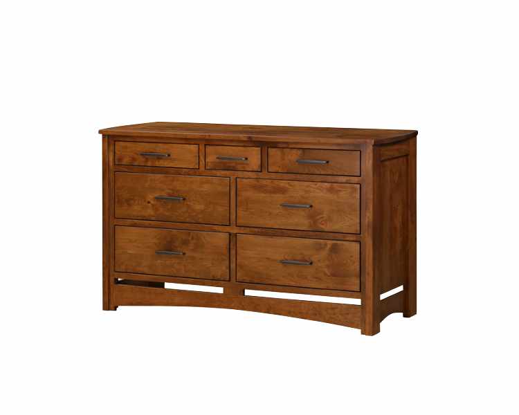 Bedroom dresser with 4 large and 3 small drawers.