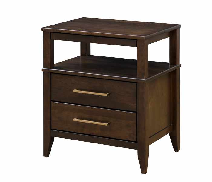 Nightstand with 2-drawers and pullout tray.