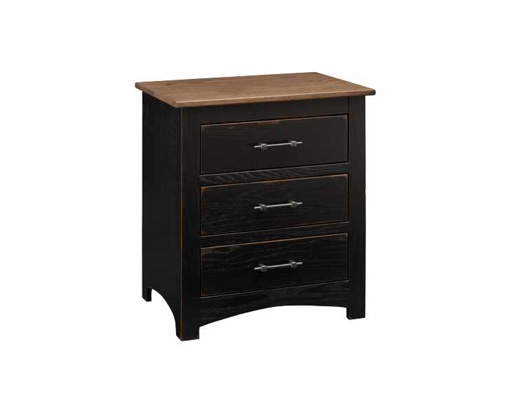 Nightstand with 3 drawers.