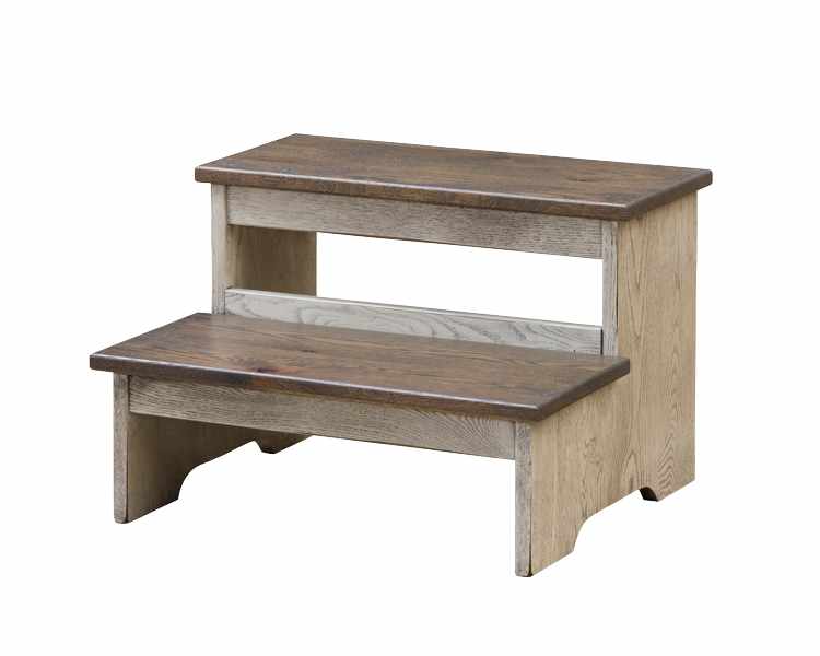 Solid wood bed steps.