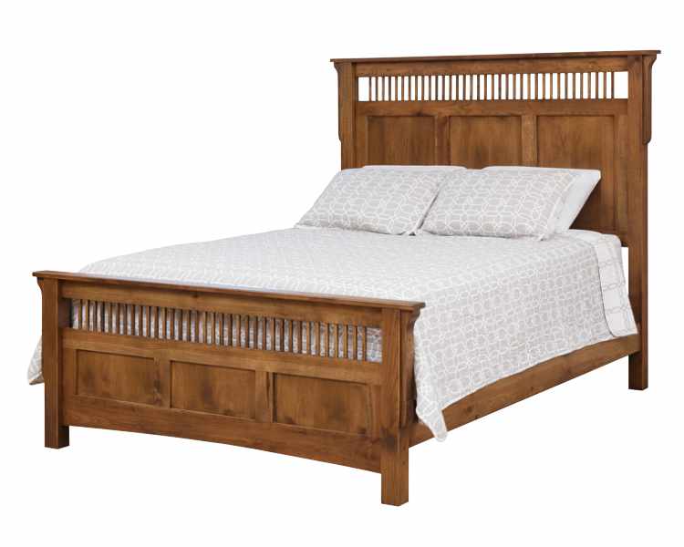 Bed with headboard and foot board.