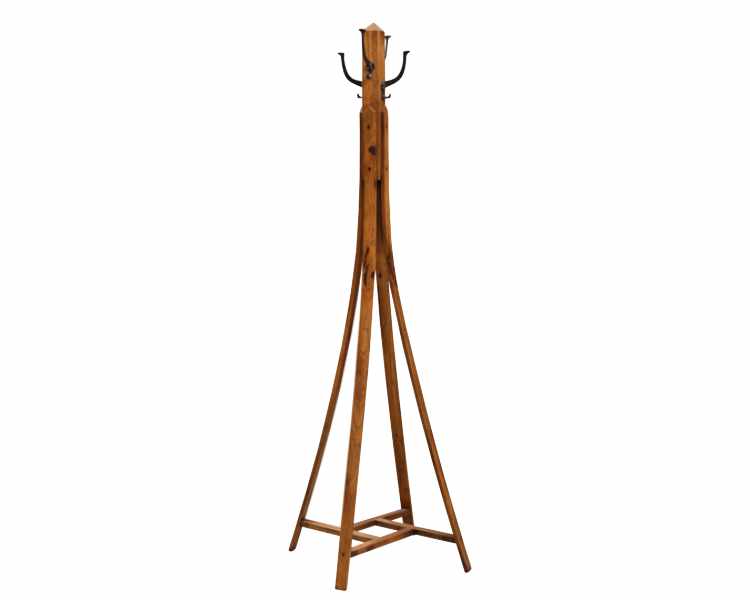 Wooden clothes tree.