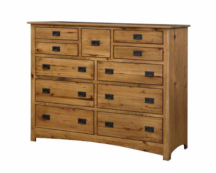 11-drawer chest. 6 large drawers and 5 medium drawers and 1 small drawer across the top.