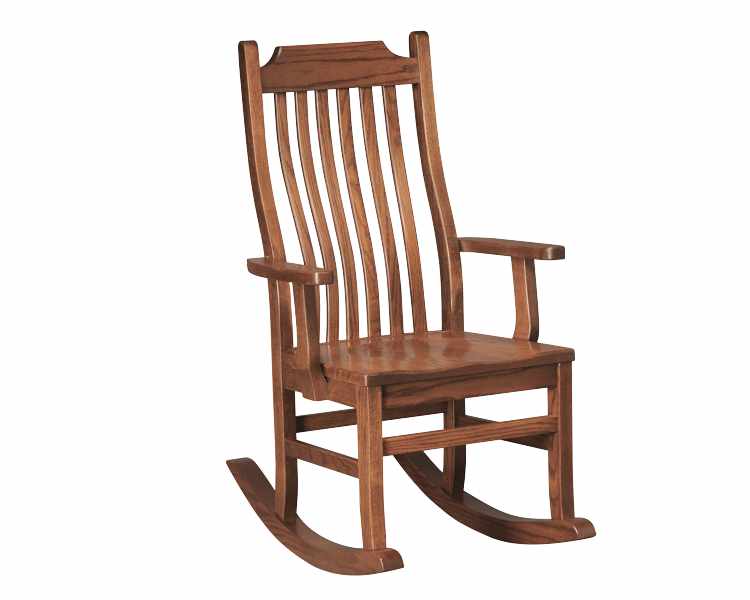 Solid wood rocking chair.