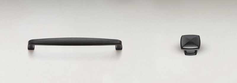 Gun metal black finish furniture hardware.