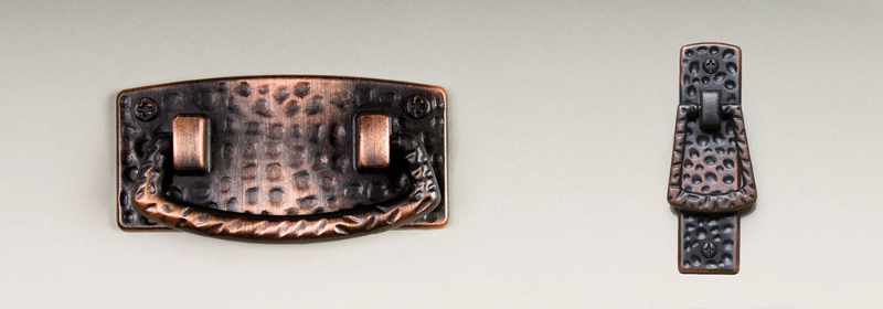 Copper finish drawer/door handles.