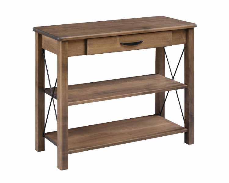 Console table with large drawer and 2 shelves.