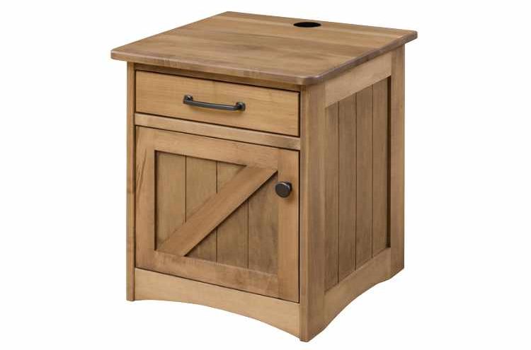 1-door, 1-drawer end table.