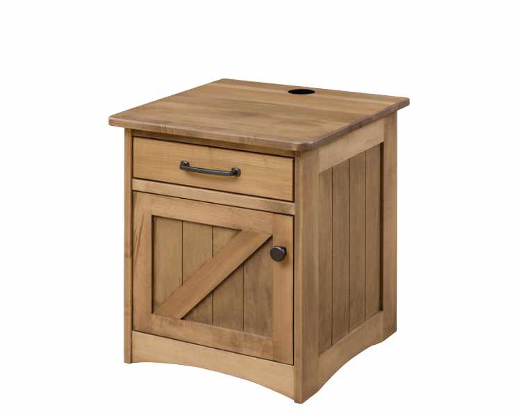 1-door, 1-drawer end table.