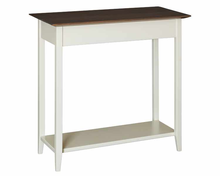 Console table with open bottom shelf.