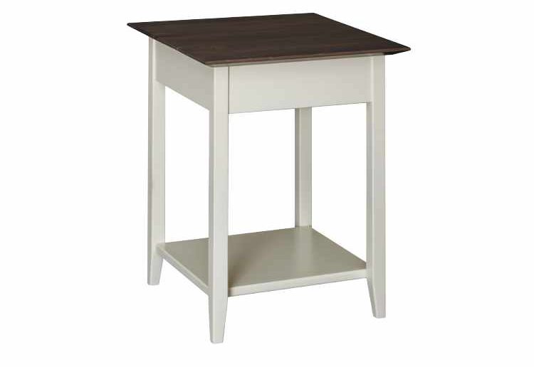End table with open bottom shelf.