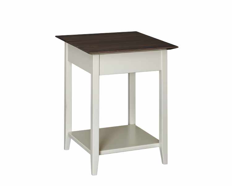 End table with open bottom shelf.