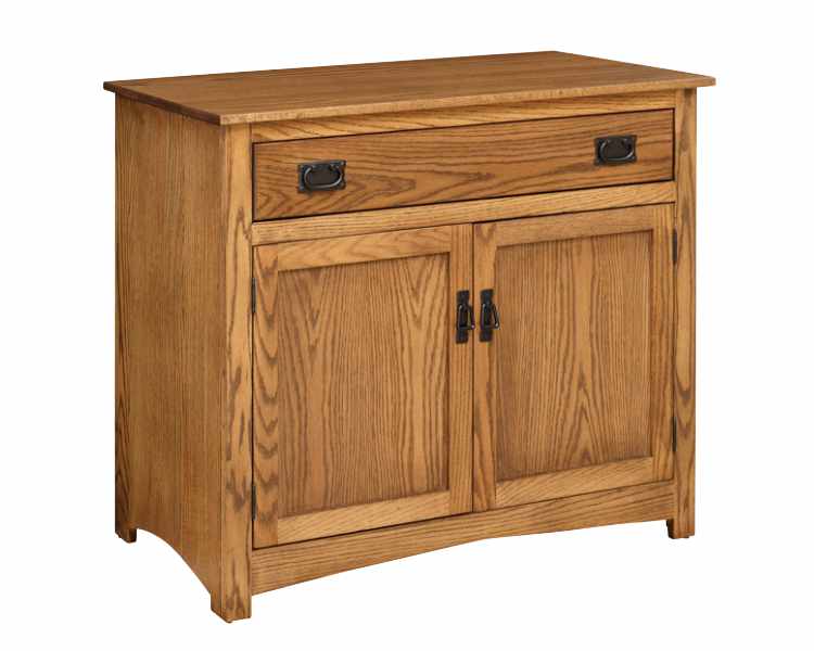 2-door, 1 large drawer oak finish buffet.