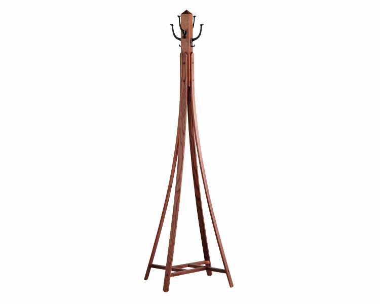 Clothes tree with 4 hooks.
