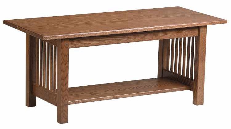 Coffee table with open bottom shelf.