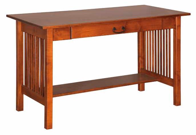 Desk with storage drawer and footrest.