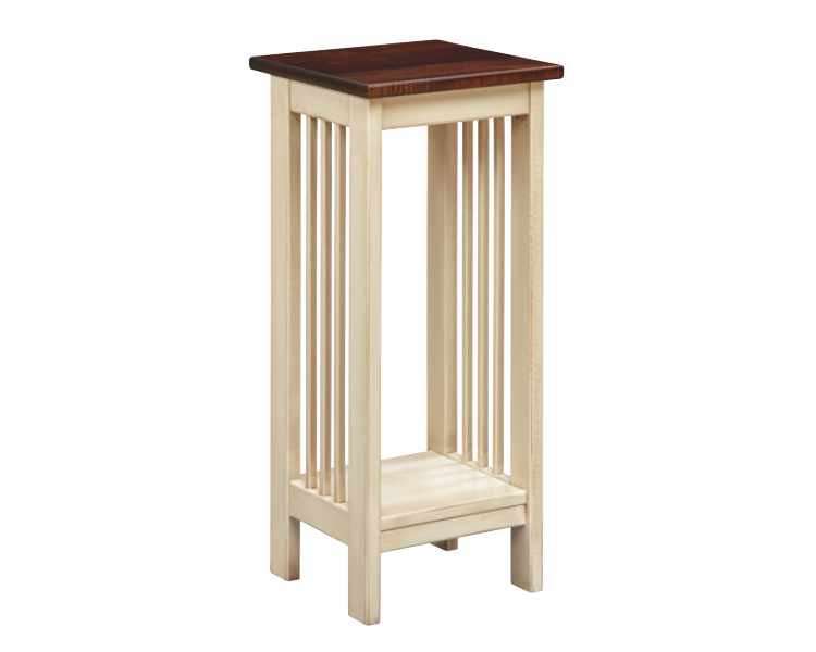 Plant stand with open bottom shelf.