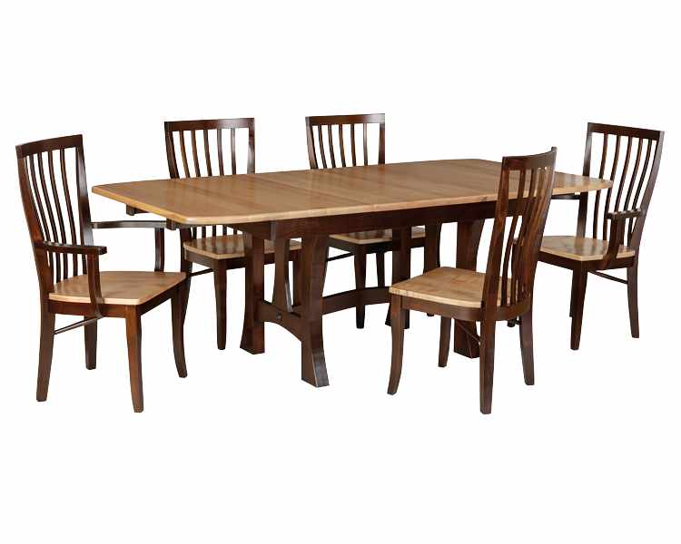 Dining room table with 5 chairs.