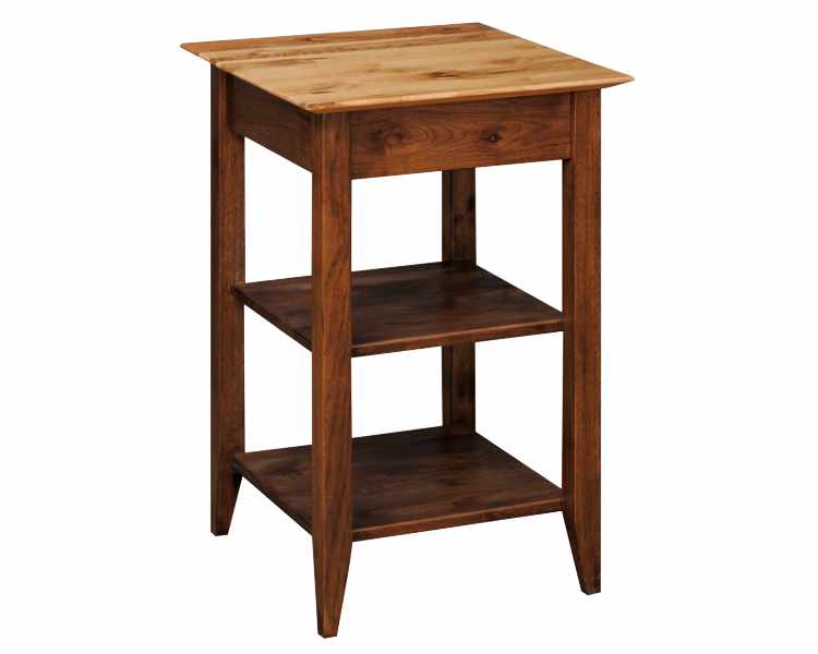 Printer stand with 2 open shelves.
