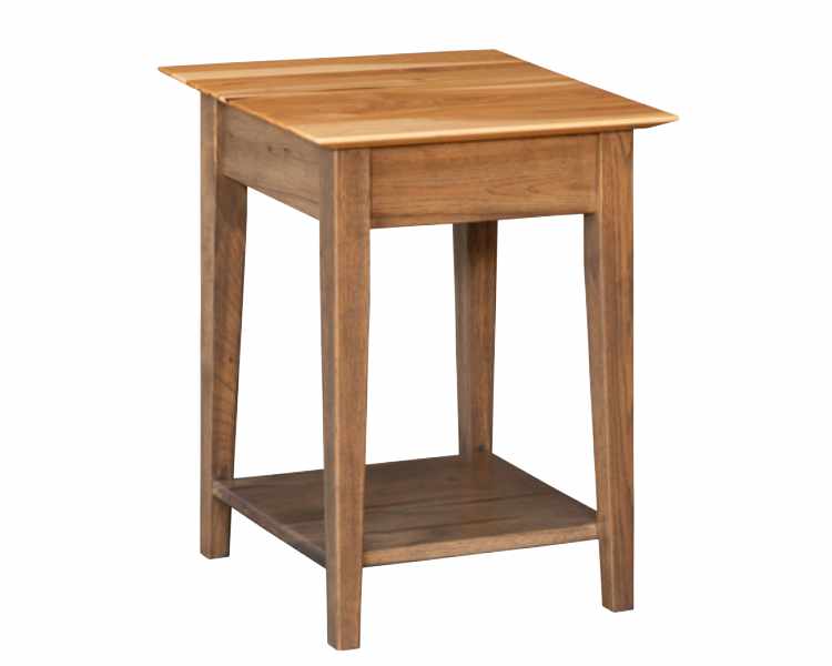 End table with open bottom shelf.