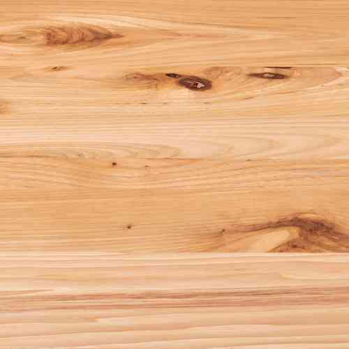 Rustic hickory wood sample swatch.