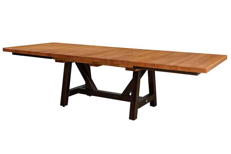 Dining table extended to full 72-inch width.