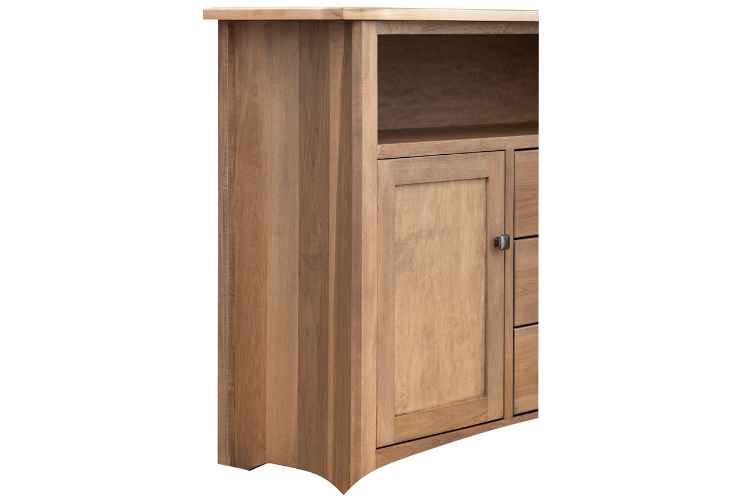 Side view of server in light maple finish.