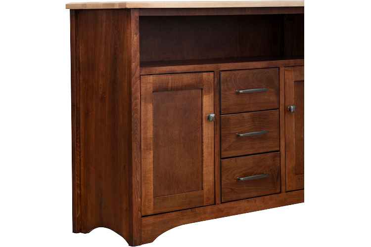 Side view of server with 3 drawers.