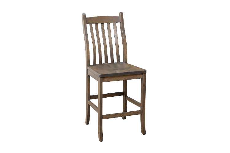 Bar stool height solid wood chair.