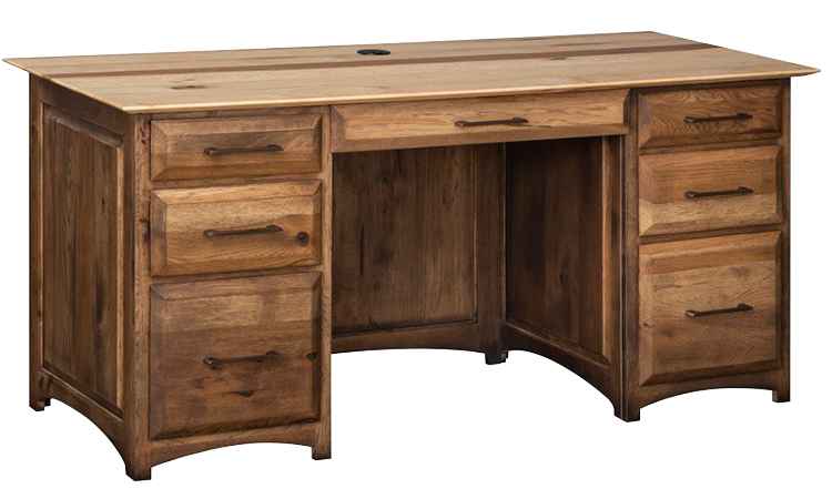 Rustic, distressed finish large desk.
