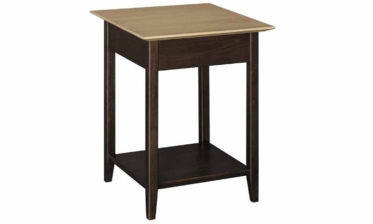 Duo-tone end table made from Poplar wood, top is maple finish.