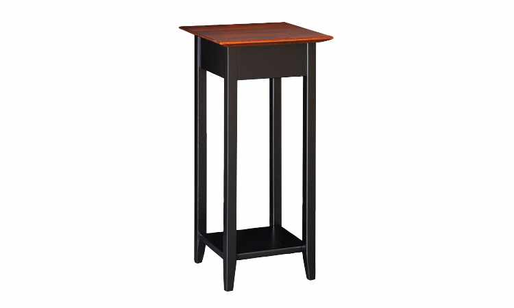 Black finish plant stand made from Poplar wood with wood color top.
