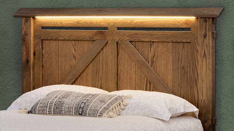 Bed headboard with optional lighting.