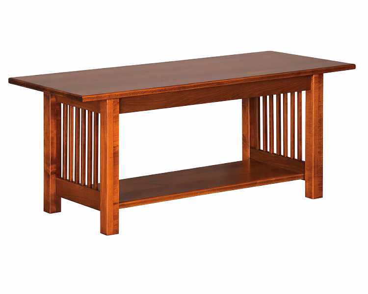 Harvest oak finish Mission-style coffee table.