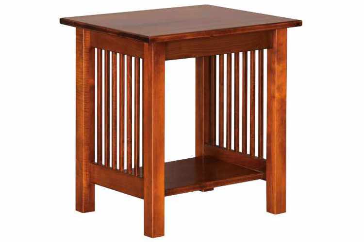 Hardwood end table in harvest oak finish.