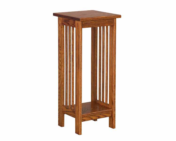 Classic Mission-style with thin slats plant stand.