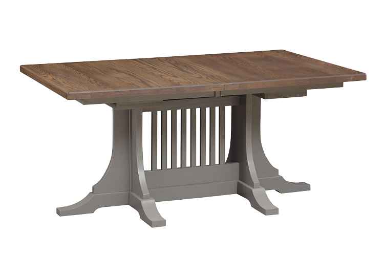 Hardwood dining table, no chairs.