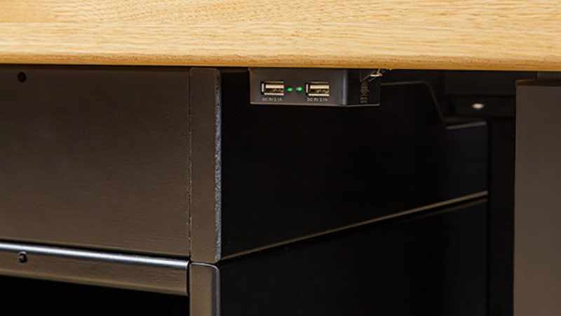 Optional  2 USB ports built into furniture.