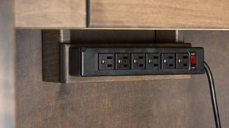 View of optional power strip.