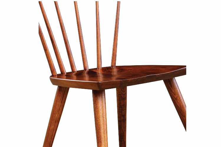 Front detail view of chair back and seat.