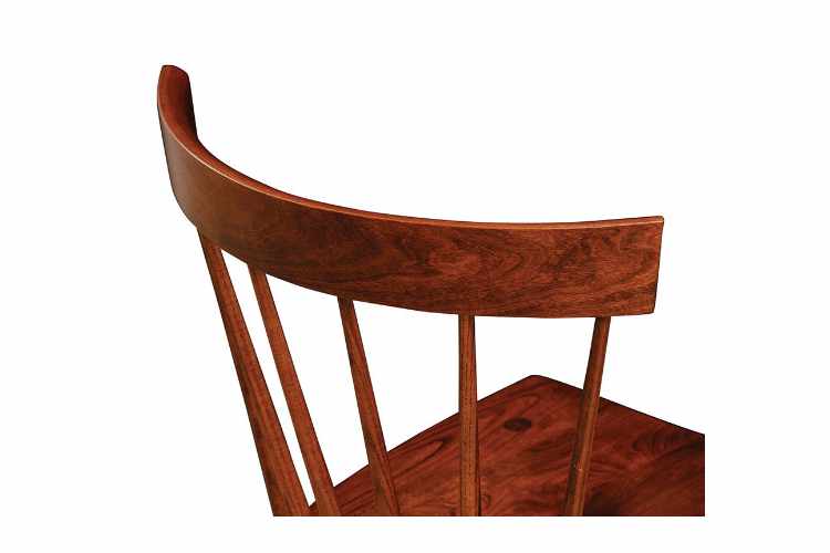 Back view of curved chair back.