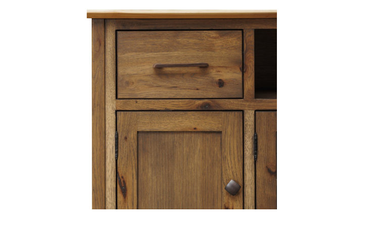 Closeup view of drawer front.