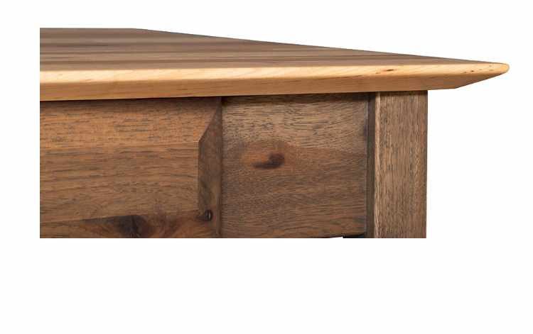 Simplicity small end table, bevel edge top detail