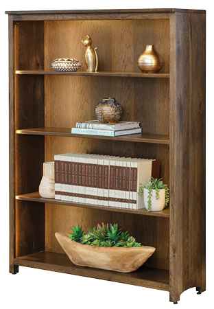 4-shelf open bookcase with lighting option.