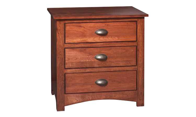 3-drawer nightstand made from Cherry Wood.
