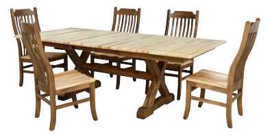 Customized dining table and chairs.